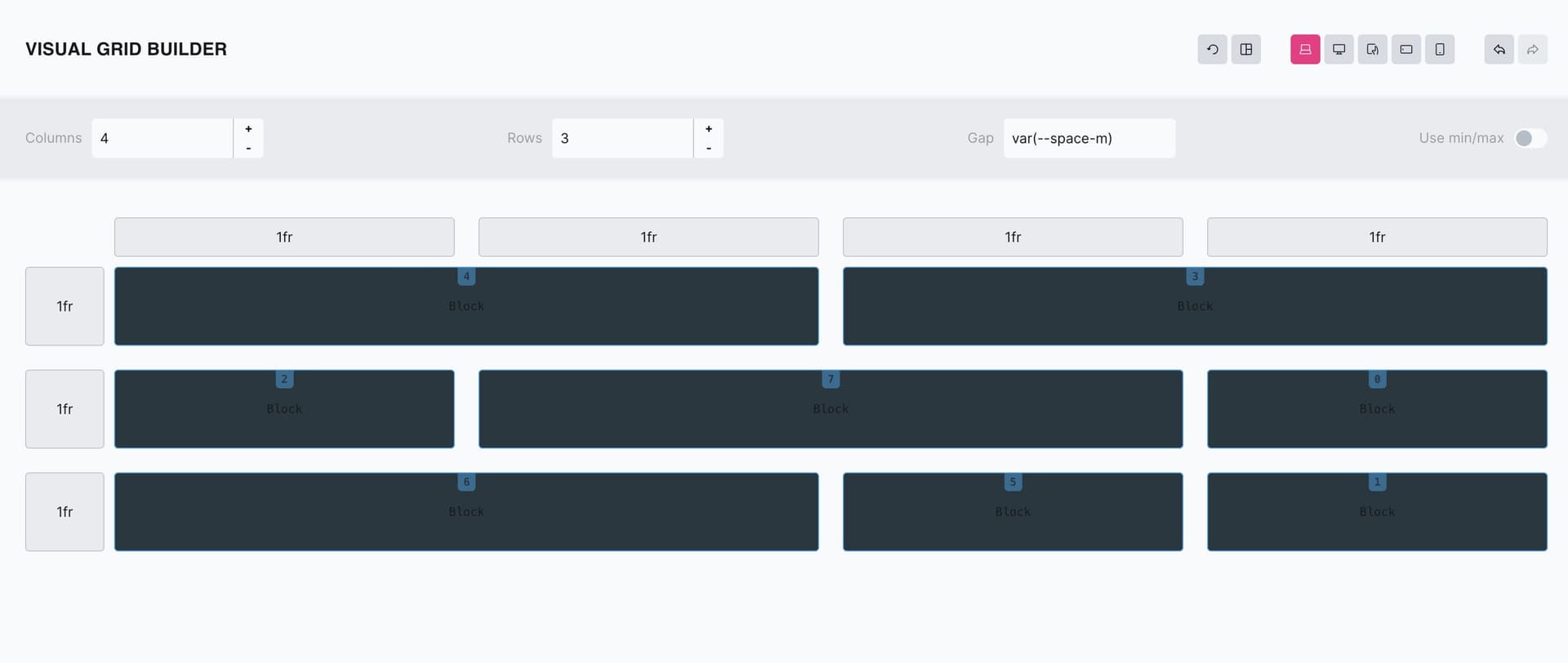 Visual CSS Grid Builder - Layouts per Drag and Drop