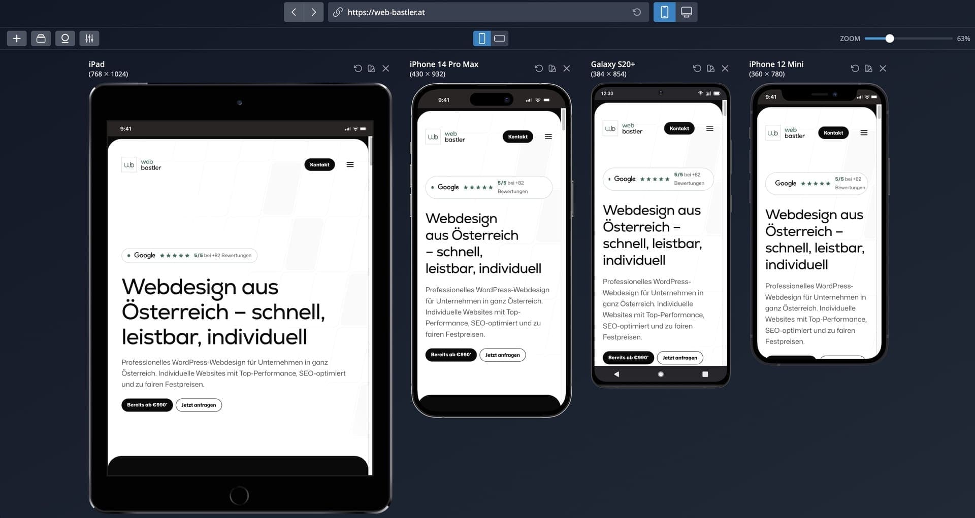 Responsive Design auf verschiedenen Geräten