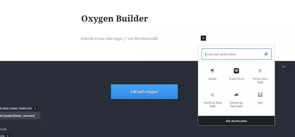 oxygen builder gutenberg