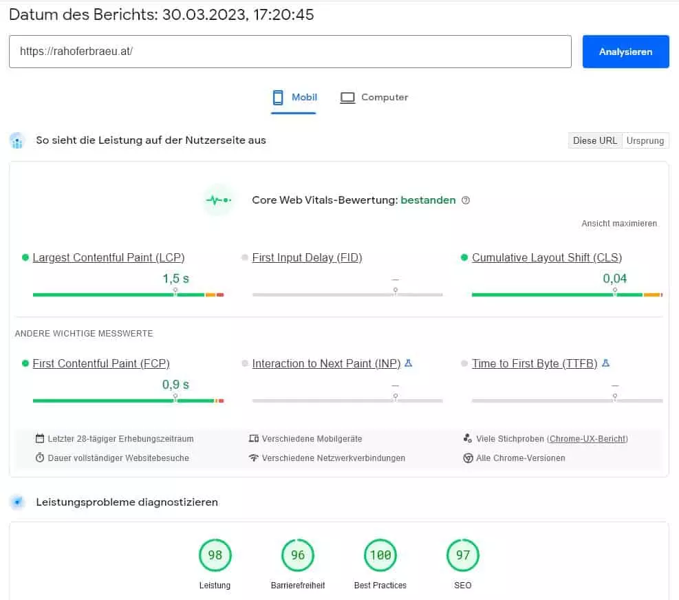 Google Page Speed Desktop