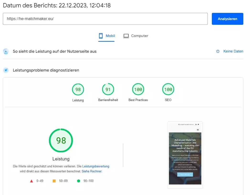Google Page Speed Desktop
