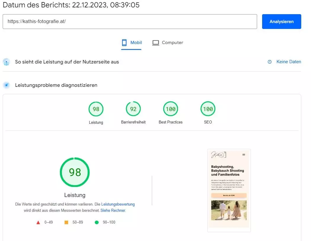 Google Page Speed Desktop